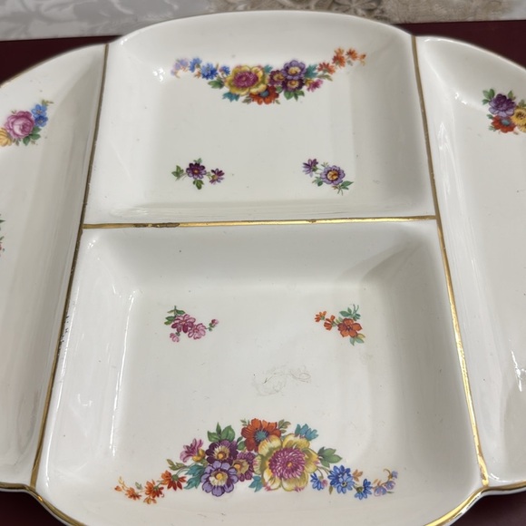 Vintage 1930s Erphila Art Pottery Dresser/Perfume Tray. Colorful Flowers Set - Picture 3 of 8